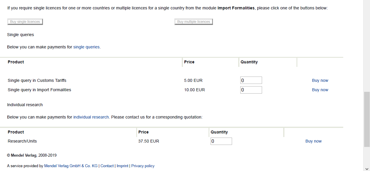 Pricing of Mendel Online